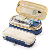Large Capacity Pencil Case Student Teen Girls Boys Navy Blue