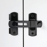 Set of 4Pcs 90-Degree Rotating Barn Door Lock Chirldproof Flip Sliding Latches for Window Door Black