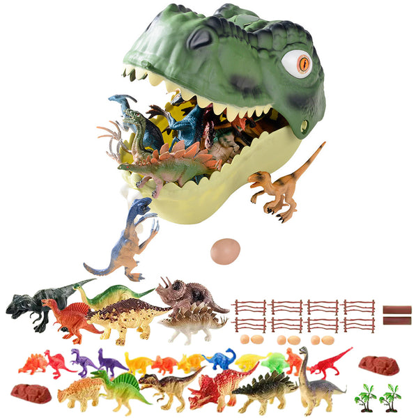 45Pcs Dinosaur Toys Set Forest and Dinosaur Egg Play Kit for Kids