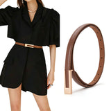 Women's Casual Belt PU Leather Vintage Adjustable 72-94cm Brown