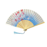 3Pcs Folding Hand Fan Retro Bamboo Hand Fan for Wedding Dancing Party Style 2