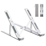 Foldable Laptop Tablet Stand Aluminum Portable 6 Height Levels Silver