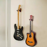 2Pcs Guitar Wall Mount Wood U-Shaped Guitar Hanger Stand for Acoustic Electric Guitar Bass
