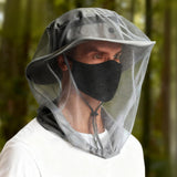 5PCS Mosquito Head Net Bug Hat for Camping Hiking Fishing and Gardening Light Gray