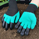 2 Pairs Waterproof Garden Gloves with ABS Claws for Digging