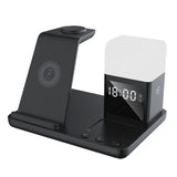 6-in-1 Wireless Charging Station for Multiple Devices with Alarm Clock and Night Light for Apple Devices