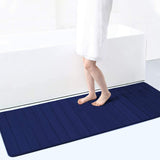 3 Pieces Set Water Absorption Bathroom Floor Mats Non-Slip Bath Mats Deep Blue
