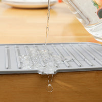 Kitchen Faucet Mat for Sink Silicone Splash Guard with Fast Drying Properties for Stone Sinks Gray