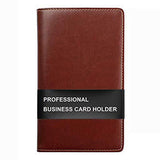 120-Slot Portable Business Card Book Holder Organizer for Men Women Reddish Brown