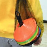 50Pcs Soccer Cones with Storage Bags and Brackets Sports Training Marker Discs