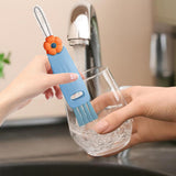 3 in 1 Cup Lid Cleaning Brush Crevice Cleaning Brush for Bottle Gap Tight Spaces Cup Blue