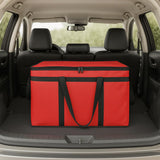Extra Large Insulated Cooler Bag Foldable Food Delivery Bag Thermal Tote for Catering Picnic Camping Red