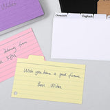 Document Organizer Box with Ruled Index Cards Set for Easy Organization of Notes Recipes White