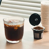 4 PCS Refillable Coffee Pods Compatible with Keurig K Cup Machines Black