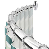 Curved Stainless Steel Shower Curtain Rod for Bathroom and Bathtub Silver