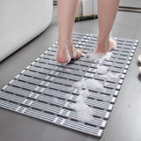 Shower Mat Non Slip Bathtub Mat with Suction Cups and Drain Holes Bath Mat for Bathroom Kitchen Wet Floor Grey