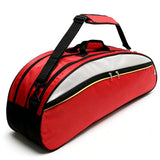Badminton Racket Bag Holds 4-6 with Shoe Compartment Shoulder Strap Red