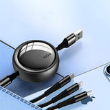 3-in-2 Retractable Multi Charging Cable USB-C Phone Charger