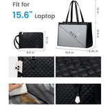 2-in-1 Insulated Lunch Tote Bag with Matching Wallet Laptop Bag for Work Travel Daily Use Bag