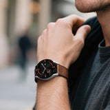 20mm Magnetized Leather Watch Band – Genuine Leather Strap for Samsung Huawei Xiaomi Dark Brown