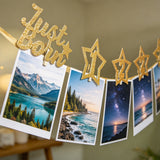 2 Set Glitter Star 1 to 12 Month Banner for First Birthday Photo Display
