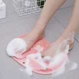 2PCS Silicone Foot Back Body Scrubber Bath Shower Exfoliating Brush Pad Cleaning Mat
