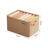 Set of 2Pcs Clothing Storage Box with Handles Wardrobe Storage Organizer Underwear Storage Khaki