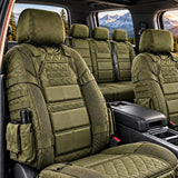 Tactical Seat Cover for Trucks Front Auto with Storage Pockets Army Green