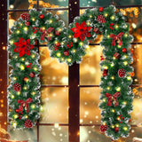 2.7M Christmas Garland with 50 LED Lights Artificial Rattan for Home Outdoor