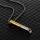 Mix-Color Breathing Necklace Stainless Steel Meditation Pendant Gold