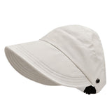 2PCS Wide Brim Quick Dry Foldable Sun Hat with Ponytail Opening and Hook