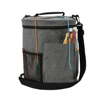 Large Capacity Knitting Tote Storage Bag Portable Yarn Organizer with Shoulder Strap Yarn Bags Grey