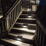 4Pcs Solar Deck Lights Outdoor for Outdoor Garden Stairs and Deck White