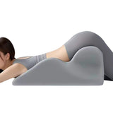 Ergonomic Memory Foam Reclining Pillow Prone Reading Cushion for Bed and Sofa Light Gray