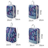 4Pcs Travel Compression Packing Cubes Expandable Luggage Organizers Feather