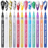 18 Colours Set DIY Nail Art Paint Pen Set Quick Drying Acrylic Paint Markers Nail Dotting Drawing Pens for Manicure