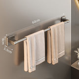 2PCS 60cm Self-Adhesive Towel Holder for Bathroom Home Decor