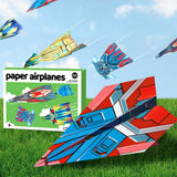 2 Set 3D Origami Paper Airplane Kit 12 Designs 36 Sheets