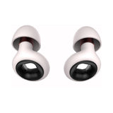 Pair of Reusable Soft Silicone Ear Plugs  Noise Cancelling Sleep Travel Earplugs White