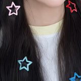 100PCS Colorful Y2K Star Snap Hair Clips and Barrettes