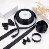 Double Sided Satin Ribbon 22m Polyester for Christmas Gift Wrap Black