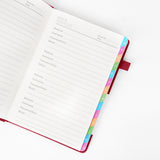 Password Book with A-Z Alphabet Tabs and Elastic Closure Red