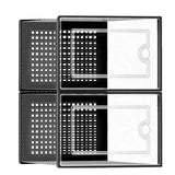 2 Pcs Shoe Storage Boxes Organizers Clear Plastic Stackable for Entryway Closet Black