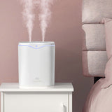 2L USB Double Spray Humidifiers with Colorful Light Cool Mist Ultrasonic Steam Air Humidifier White