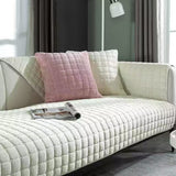 Universal Flannel Sofa Cushion Slipcover Non-Slip Thickened Sofa Cushion Towel White