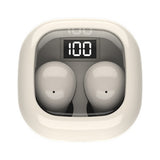 Wireless Bluetooth Small Headphone  Mini Invisible Earbuds with Charging Case for Sleep Work Sports Beige