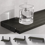 Set of 3Pcs Wall Mounted Wood Floating Shelves Storage Display Racks Black