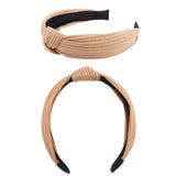 7-Piece Retro Pearl and Ribbon Hair Headband Set for Women Brown Set
