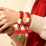 3PCS Red Christmas Wrist Straps Phone Case Lanyards and Keychains Style1
