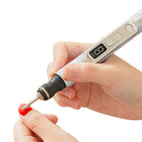 2-in-1 Rechargeable Nail File Drill 18 Bits 3 Speeds with Lamp White